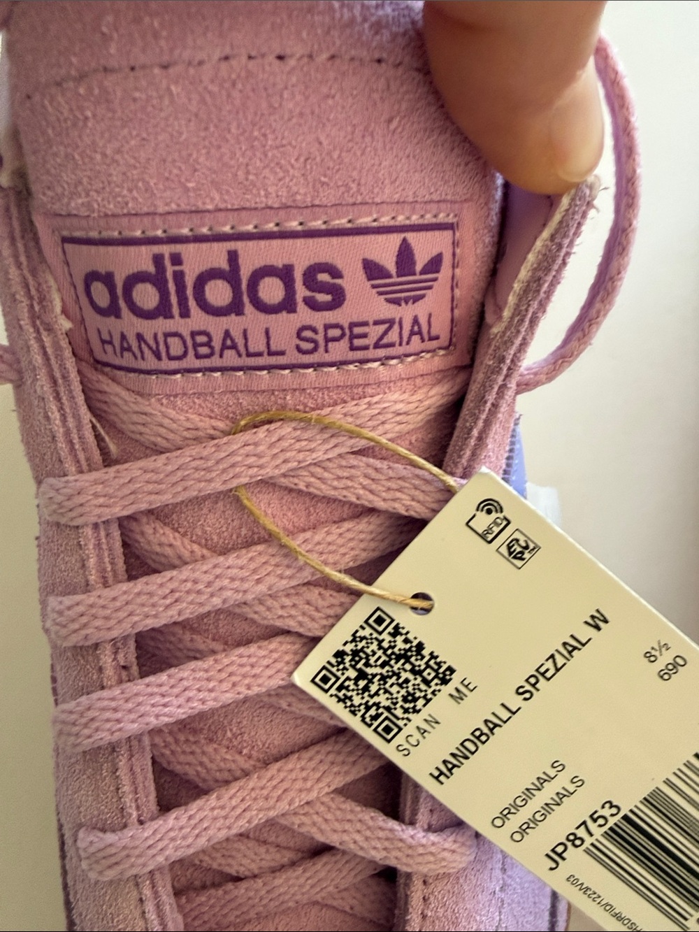 Adidas Handball Espezial Lavender Pink Suede Sneakers with Blue Stripes size 10 - Picture 5 of 5
